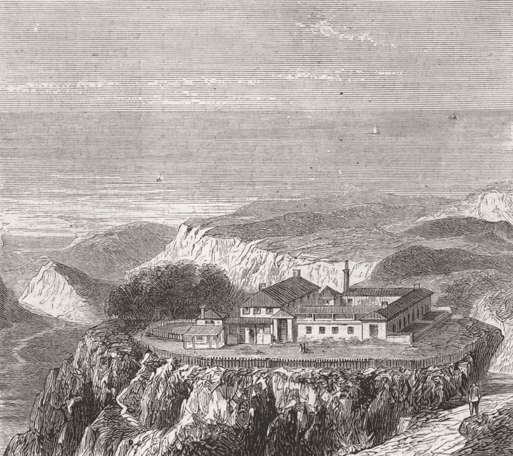 ASCENSION ISLAND. Hospital for Ashanti war Ghana 1873 old antique print